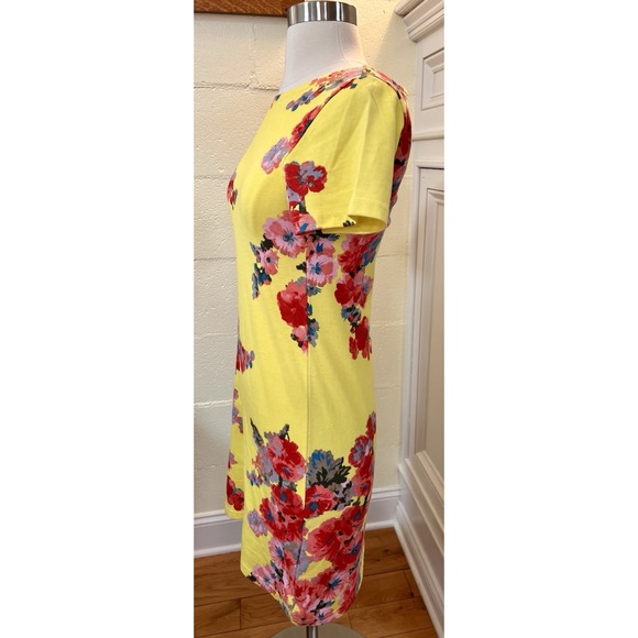 Joules Riviera Shift T-Shirt Dress Womens S 2 Floral Cotton Stretch Lemon Floral - Picture 3 of 8